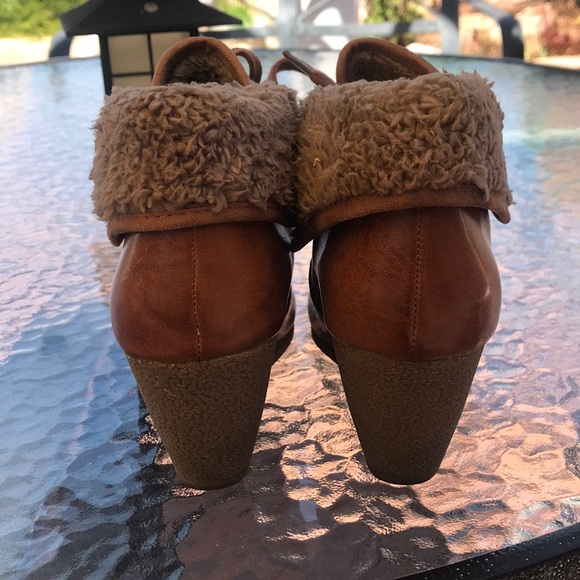 H&M Wedge Heeled Boots Shoes Brown - Picture 4 of 6